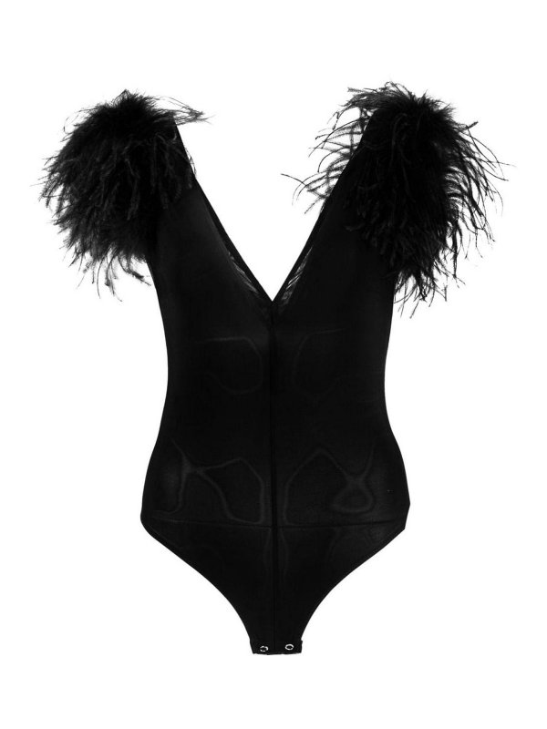 Pinko: Top e canotte - Body con piume