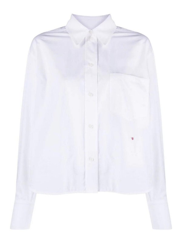 VICTORIA BECKHAM: shirts - Cropped long sleeve