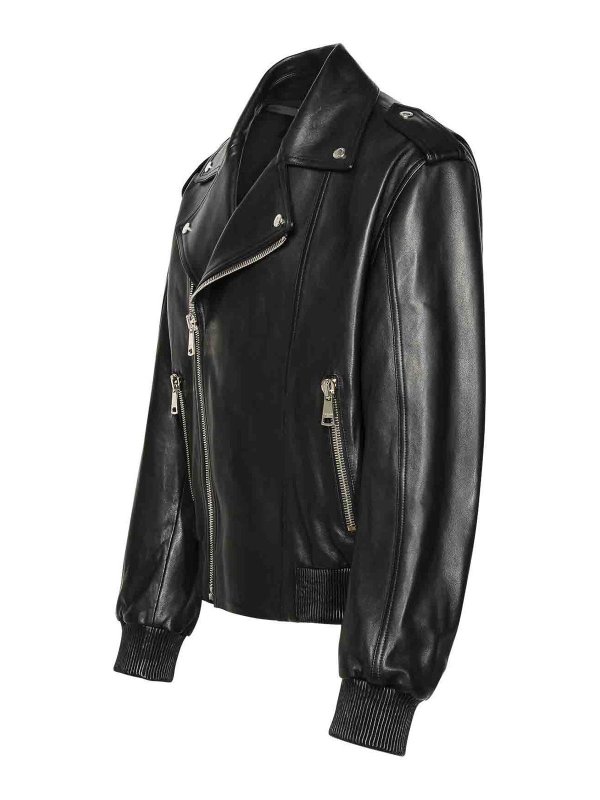 The Best Shops Balmain: Lederjacken - Lederjacke - Schwarz