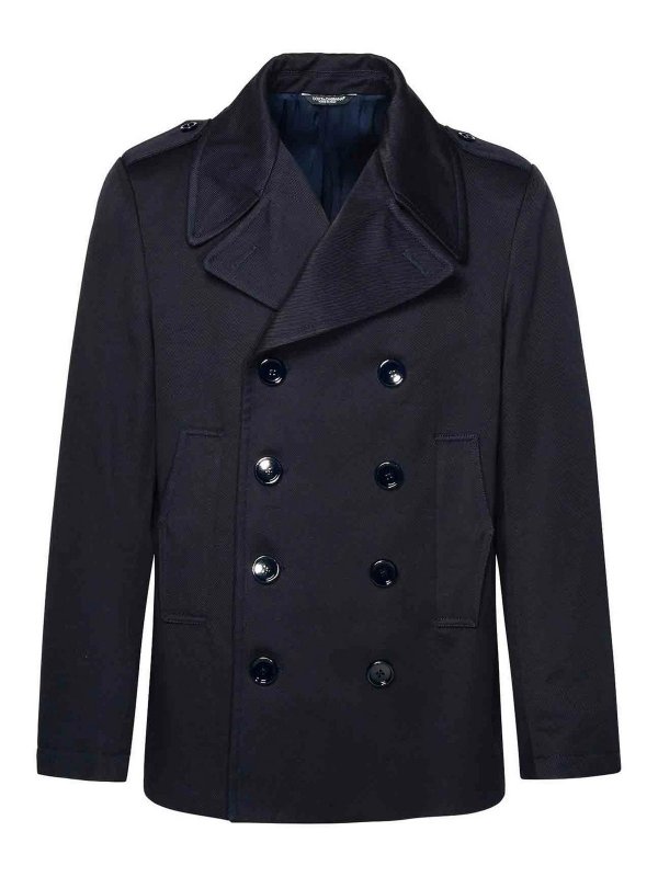 DOLCE & GABBANA: Manteaux courts - Manteau Court - Bleu Foncé