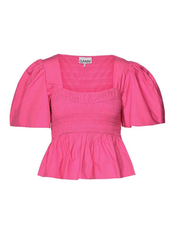 GANNI: ブラウス - ブラウス - フクシア