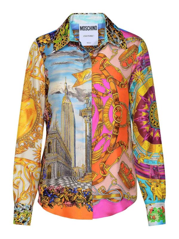 Tシャツ・カットソー Moschino FW24 SILK BLEND SHIRT (02097748 2555) Moschino Print shirt - Multicolour - Women | 020105511888
