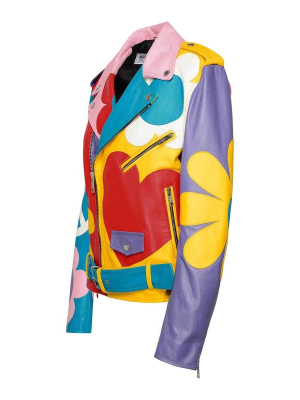 The Best Shops MOSCHINO: レザージャケット - ブレザー - マルチカラー