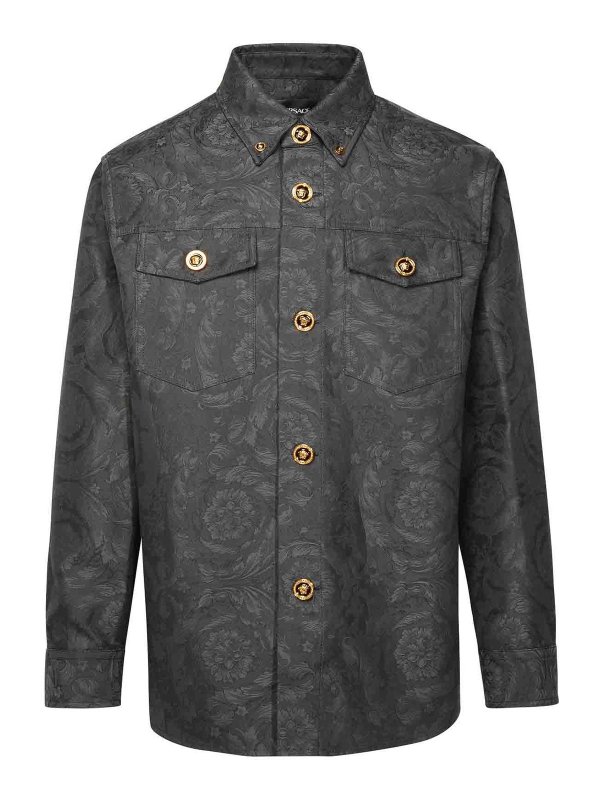 VERSACE: denim jacket - Baroque denim shirt