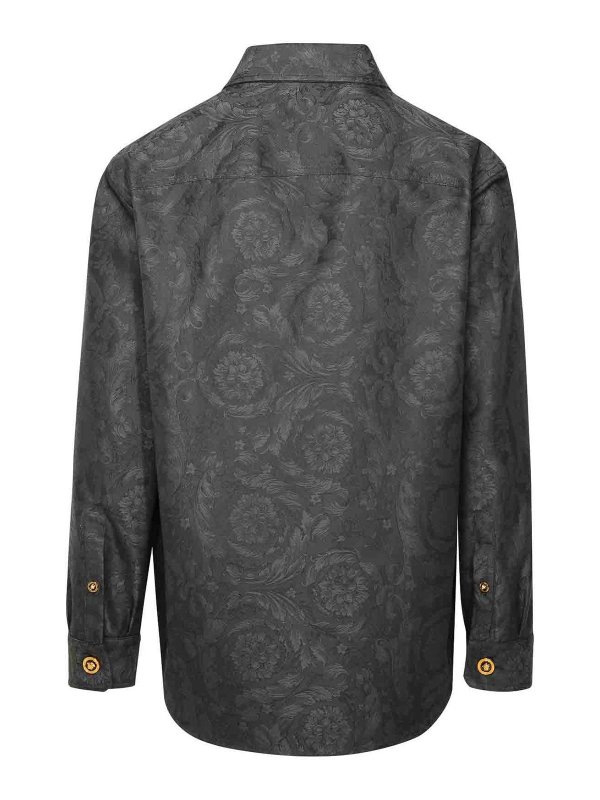 VERSACE: denim jacket online - Baroque denim shirt