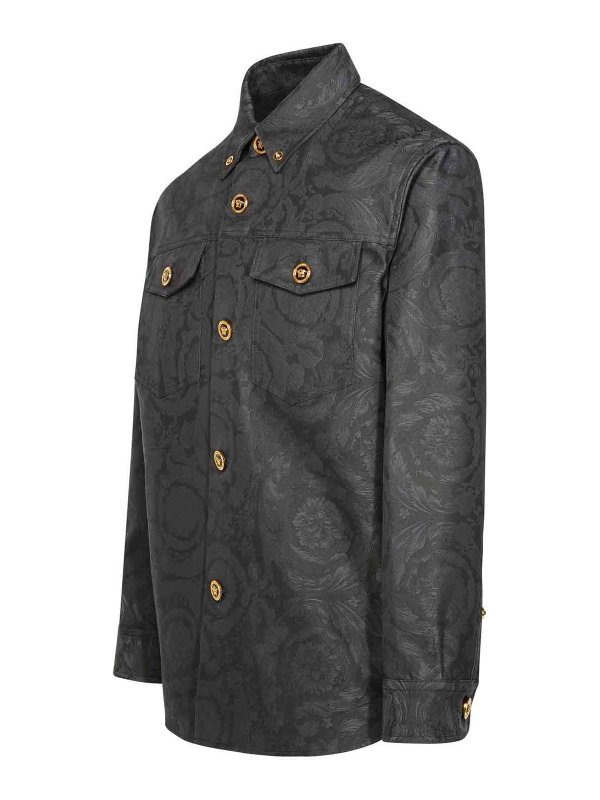The Best Shops VERSACE: denim jacket - Baroque denim shirt
