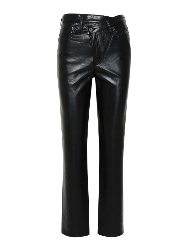 AGOLDE: Lederhosen - Lederhose - Schwarz