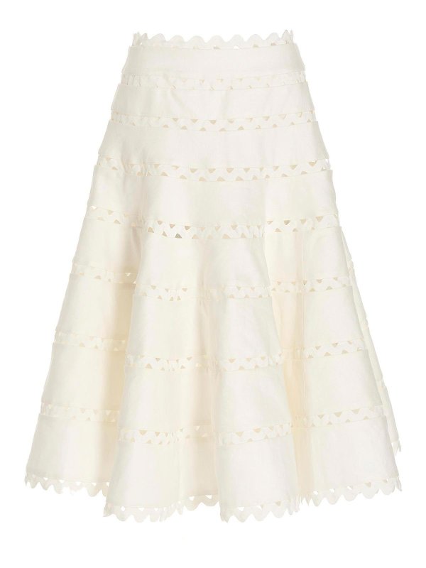 ZIMMERMANN: Knee length skirts & Midi - Grosgrain detail skirt