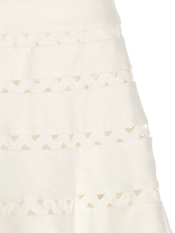 The Best Shops ZIMMERMANN: Knee length skirts & Midi - Grosgrain detail skirt