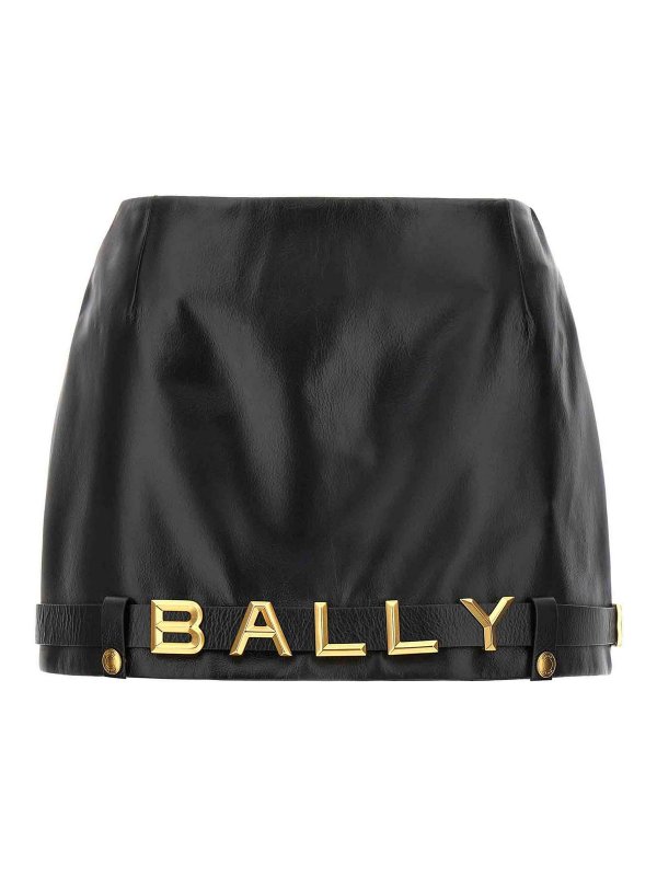 BALLY: Knee length skirts & Midi - Leather mini skirt