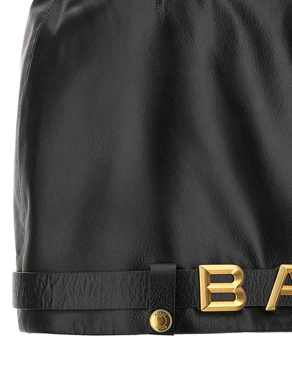 Leather mini skirt shop online: BALLY