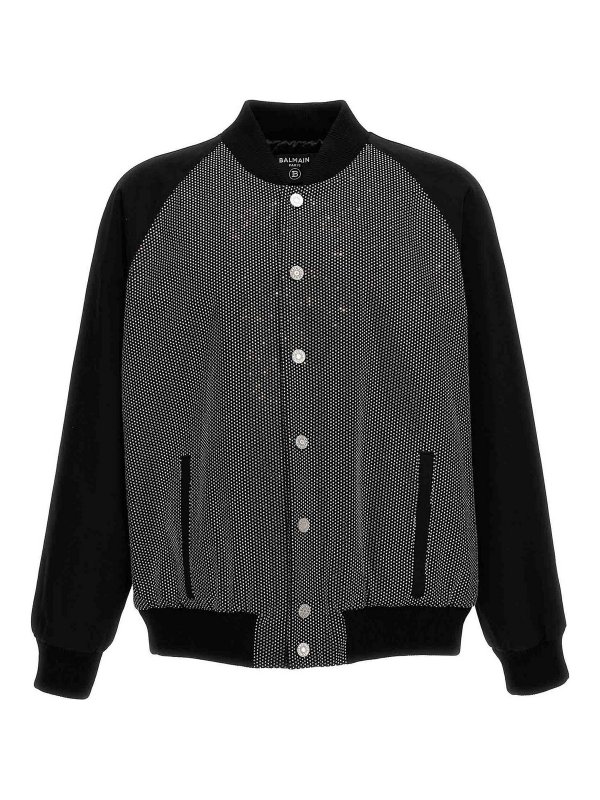 Balmain: bombers - Rhinestone bomber jacket