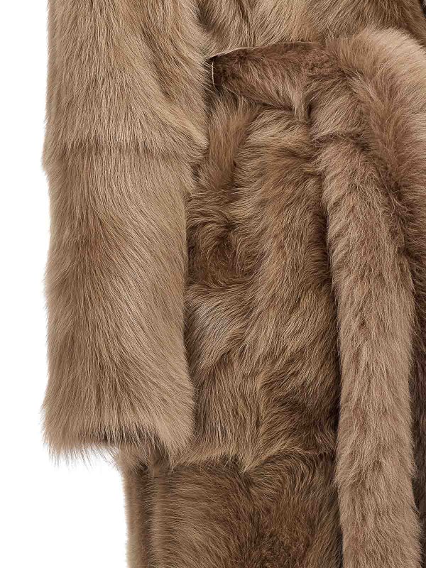 毛皮/ムートンコート - ブラウン shop online: Blancha