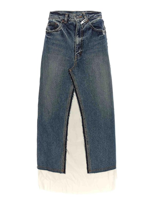 MAISON MIHARA YASUHIRO: Knee length skirts & Midi - Contrast insert skirt