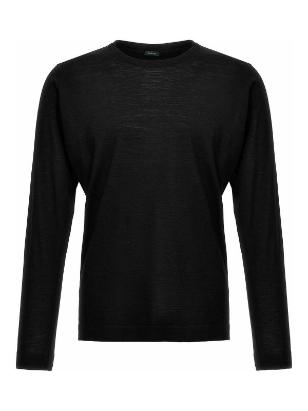 ZANONE: maglia collo rotondo - Maglia in lana pregiata calibro 18