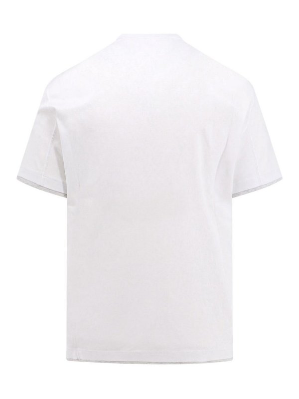 BRUNELLO CUCINELLI: t-shirts online - Cotton t-shirt with contrasting profiles