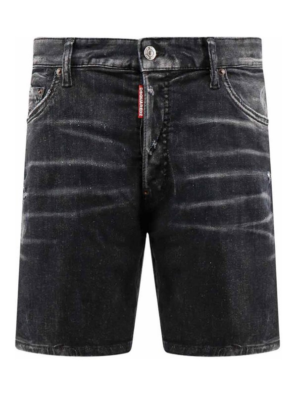 DSQUARED2: Trousers Shorts - Cotton bermuda shorts with ripped effect