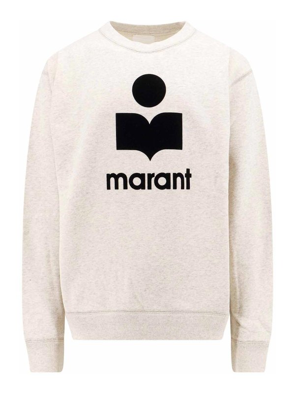 ISABEL MARANT: Sweatshirts & Sweaters - Organic cotton sweatshirt with flocked logo