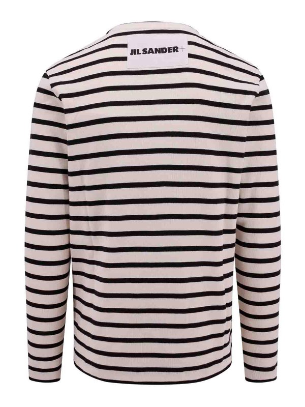 JIL SANDER: Sweatshirts & Sweaters online - Cotton sweatshirt with striped motif