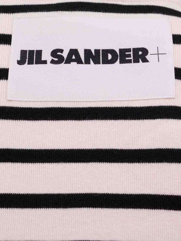 The Best Shops JIL SANDER: Sweatshirts & Sweaters - Cotton sweatshirt with striped motif