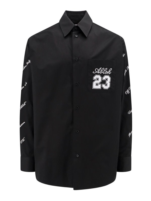 OFF-WHITE: shirts - Oversize cotton shirt with logo 23