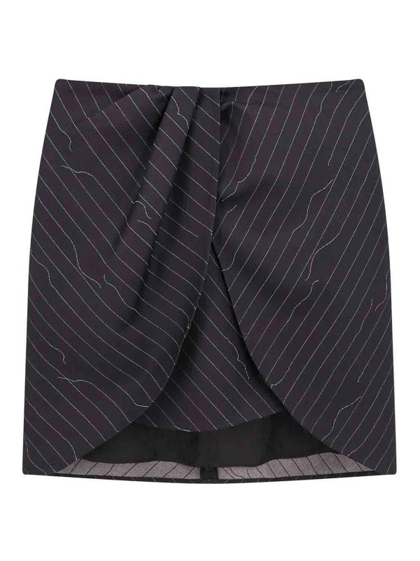 OFF-WHITE: minigonne - Gonna In Misto Lana Motivo Gessato