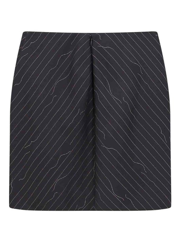 OFF-WHITE: minigonne online - Gonna In Misto Lana Motivo Gessato