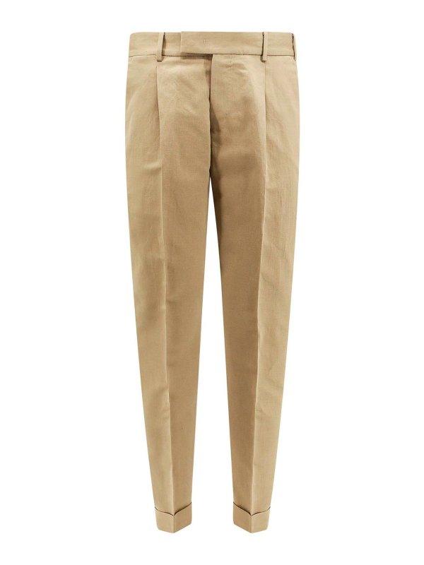 PT TORINO: casual trousers - Cotton and linen trouser