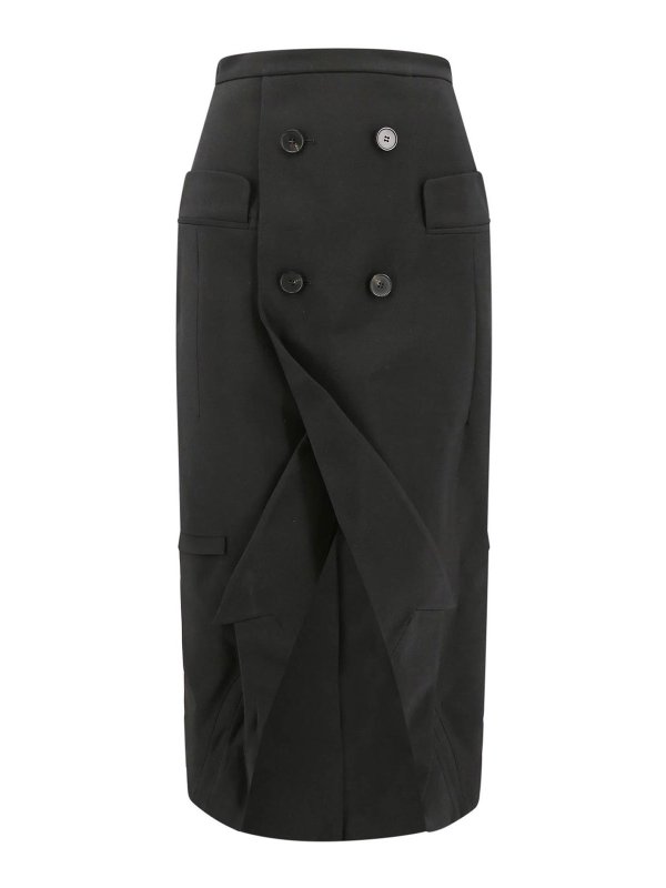 ALEXANDER MCQUEEN: gonne al ginocchio  e longuette - Gonna rovesciata in lana certificata