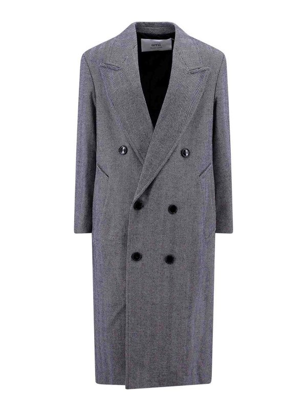 AMI PARIS: ショートコート - ショートコート - ブルー