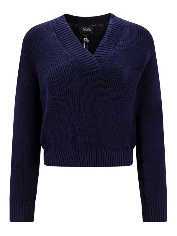 A.P.C.: Pull col rond - Pull Col Rond - Bleu