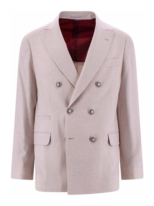 BRUNELLO CUCINELLI: blazers - Wool silk and cashmere blazer