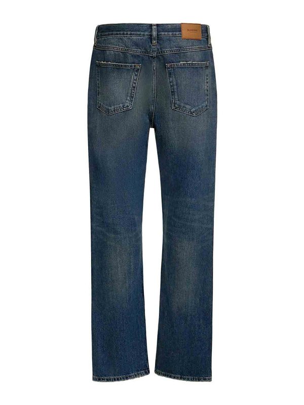 BURBERRY: bootcut jeans online - Cotton jeans with leather logo patch