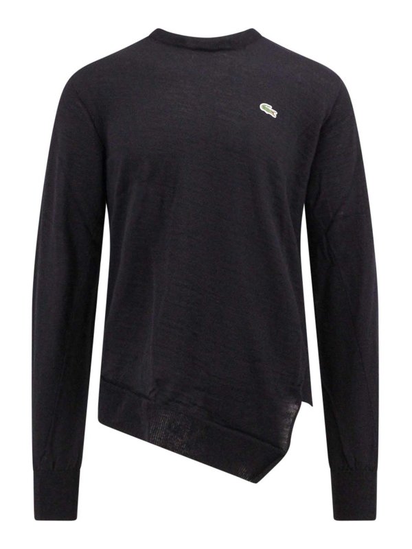 COMME DES GARCONS SHIRT: Strickpullover mit Rundhalsausschnitt - Rundhalspullover - Schwarz