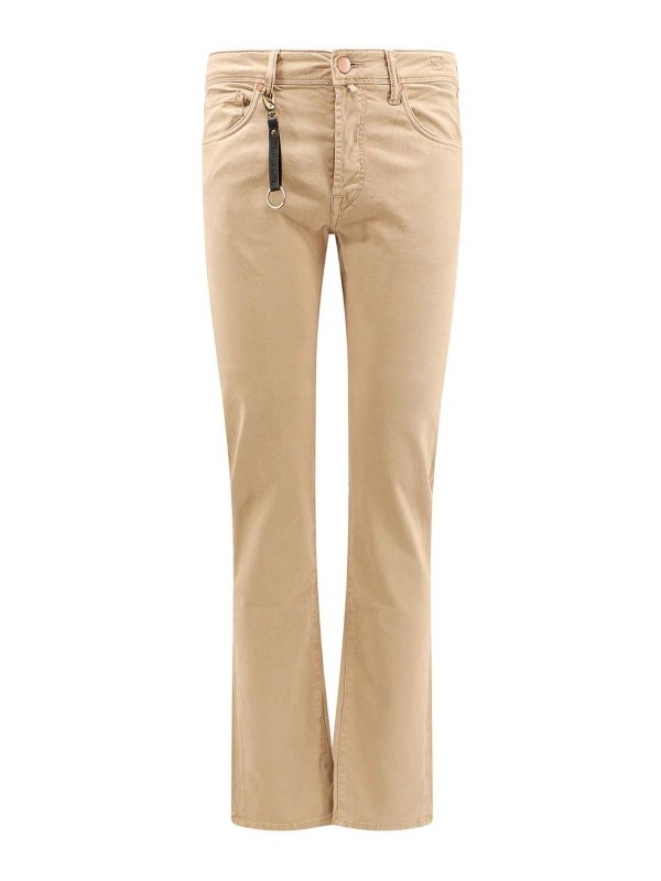 INCOTEX: pantaloni casual - Pantaloni in cotone stretch con logo