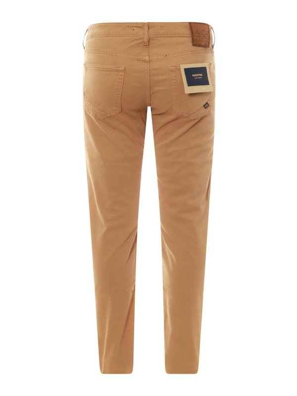 INCOTEX: casual trousers online - Logo Stretch Cotton Trousers