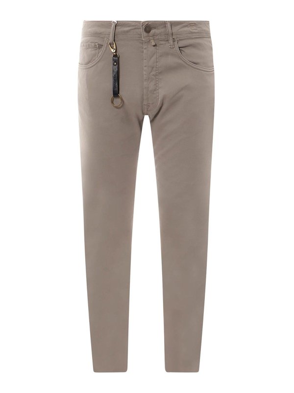 INCOTEX: casual trousers - Logo Stretch Cotton Trousers