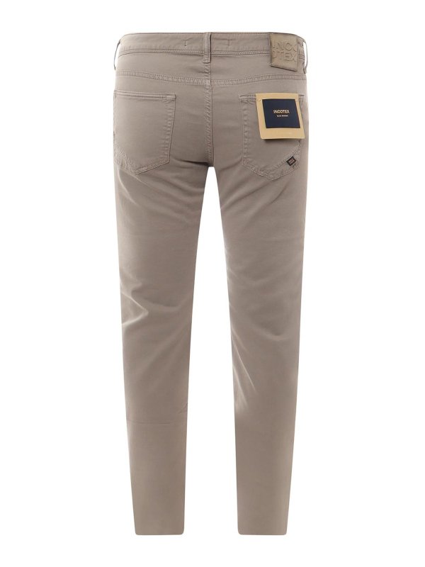 INCOTEX: casual trousers online - Logo Stretch Cotton Trousers