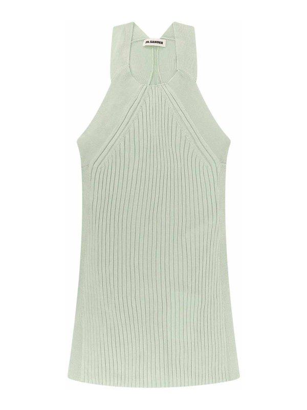 JIL SANDER: Tops & Tank tops - Ribbed viscose top