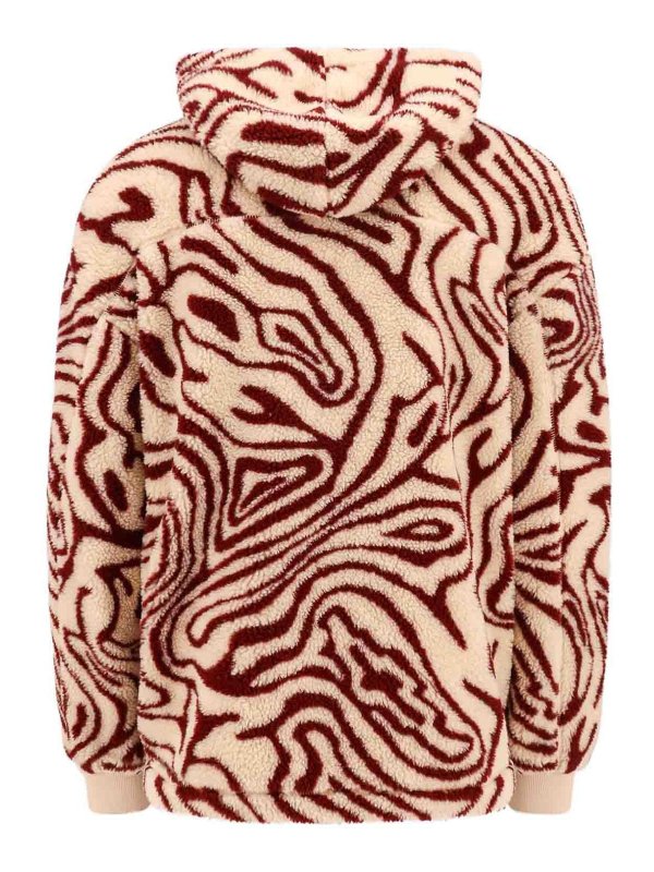 Marcelo Burlon County Of Milan: giacche casual online - Giubbotto Aop in pile fluido con cappuccio