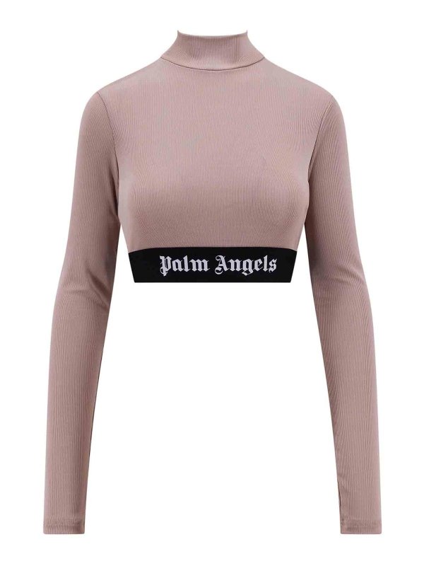 Palm Angels: Tops und Tank Tops - Top - Beige