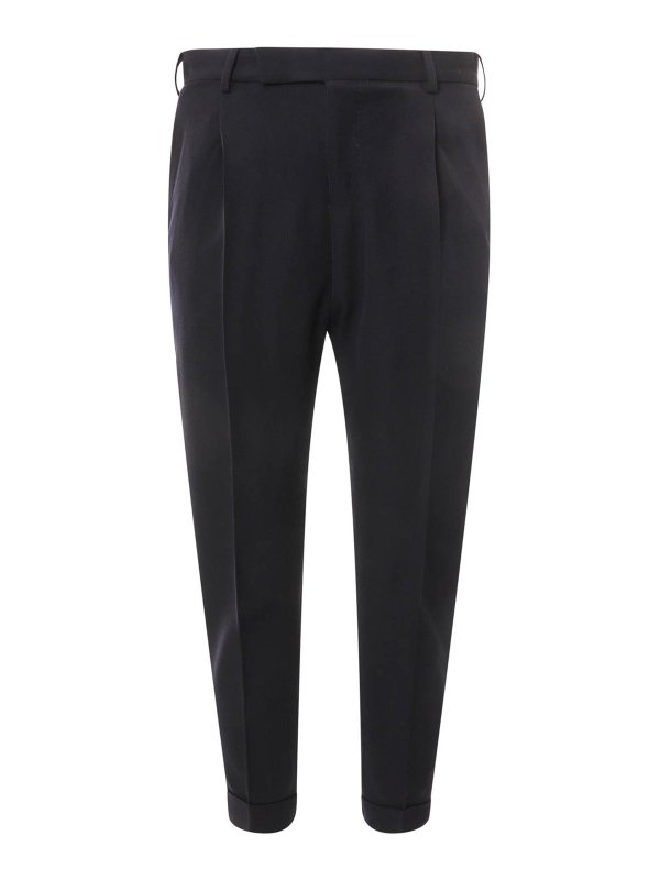 PT TORINO: casual trousers - Rebel fit super 100 s virgin wool trouser