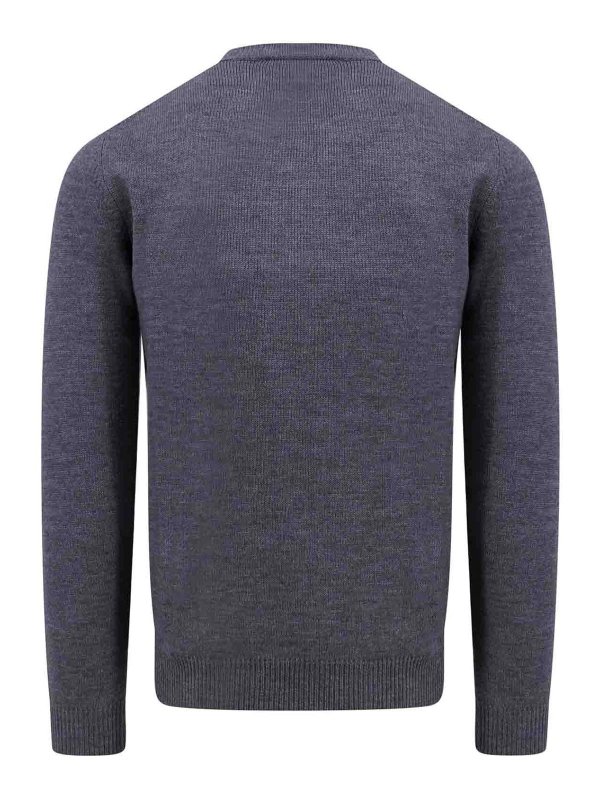 ROBERTO COLLINA: Strickpullover mit Rundhalsausschnitt online - Rundhalspullover - Grau