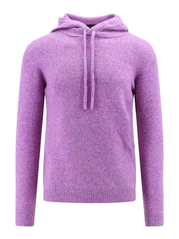 ROBERTO COLLINA: Strickpullover mit Rundhalsausschnitt - Rundhalspullover - Lila