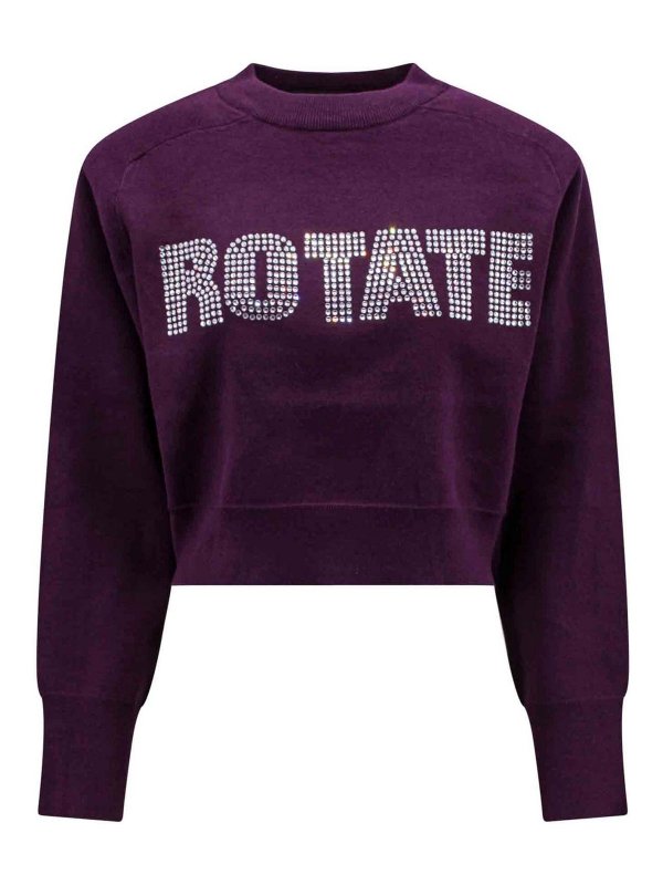 ROTATE Birger Christensen: crew necks - Organic cotton sweater with logo