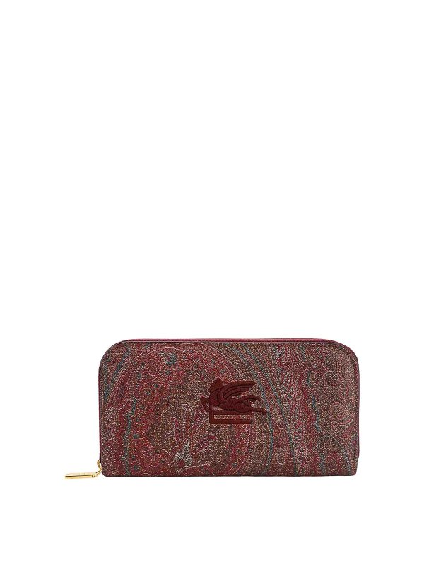 ETRO: wallets & purses - Paisley Fabric Wallet Etro Pegaso Logo