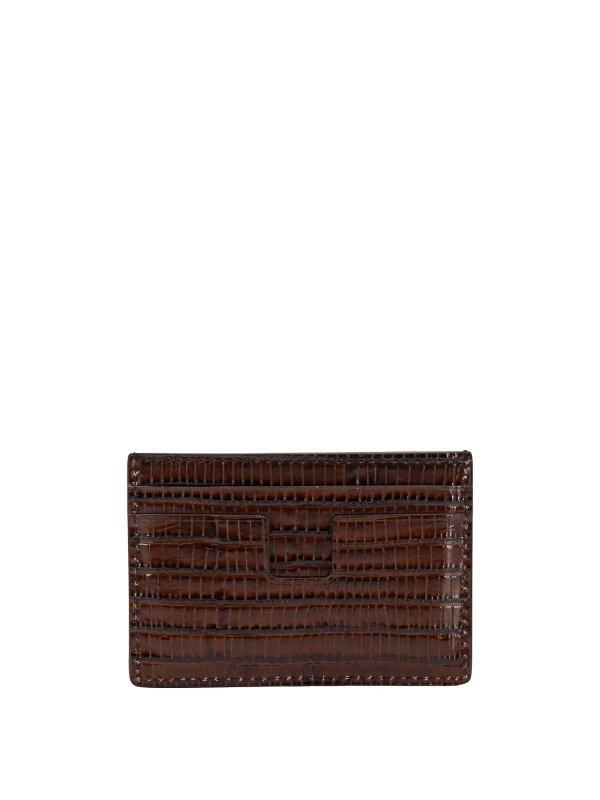 TOM FORD: wallets & purses online - Leather card holder with reptile print