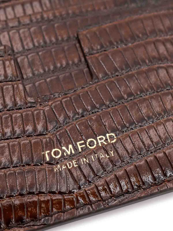 The Best Shops TOM FORD: wallets & purses - Leather card holder with reptile print