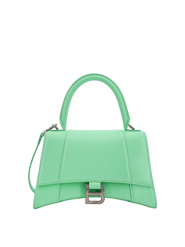 BALENCIAGA: totes bags - Leather handbag with frontal monogram