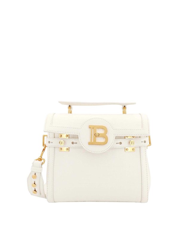 Balmain: Schultertaschen - Schultertasche - Weiß